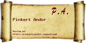Pinkert Andor névjegykártya